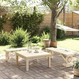 Garden Bench Set of 2 Brown Solid Fir Wood Standard Seats 2 Patio Seating Patio Chair for Backyard Poolside - Photo 1