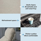 Upgraded Outdoor Recliner Chair, Reclining Patio Chairs with Adjustable Back up to 150°Lay Flat and Extended Footrest - Photo 4