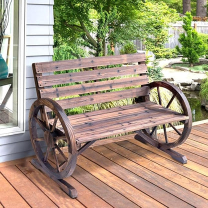Yard Benches, Outdoor Garden Bench,Fir Wood Patio Park Bench, Patio Loveseat for Porch Garden Lawn Patio Seating Benches 41.5" L x 23.25" W x 29.5" H