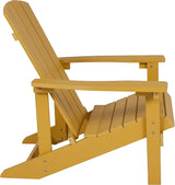 Flash Furniture Charlestown Poly Resin Adirondack Chair - Yellow - All Weather - Indoor/Outdoor - Set of 2 - Photo 6