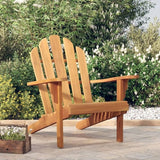 Solid Teak Wood Adirondack Chair for Outdoor Relaxation, Durable Garden Patio Furniture with Wide Arms and Slanted Back - Photo 1