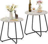 VECELO Patio Outdoor Side Snack Table,Small Round Anti-Rust Metal Style for Garden Balcony,Yard,Living Room - Photo 1
