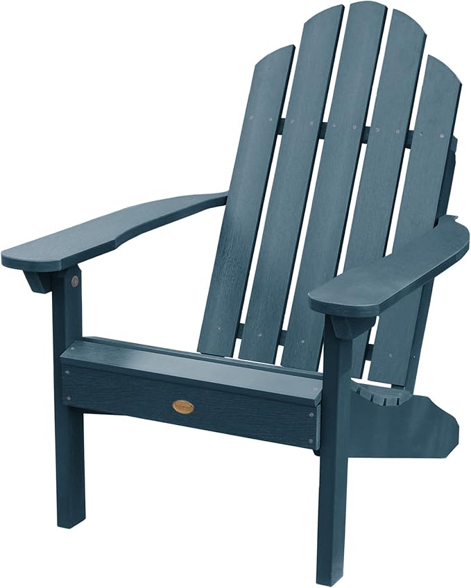 highwood Classic Westport Adirondack Chairs with Side Table, Nantucket Blue