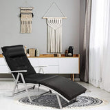COSTWAY Outdoor Folding Chaise Lounge Chair, Lightweight 7-Gear Adjustable Recliner with Neck Pillow, No Assembly - Photo 4