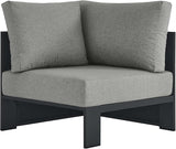 Modway Tahoe Aluminum Outdoor Sectional Corner Chair Gray with Weather-Resistant Cushions - Photo 3
