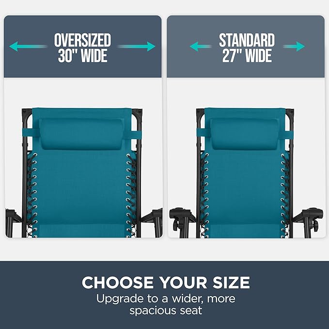 Best Choice Products 30” Wide Folding Zero Gravity Outdoor Recliner Patio Lounge Chair w/Adjustable Canopy Shade - Photo 4
