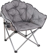 MacSports C932S-129 Padded Cushion Outdoor Folding Lounge Patio Club Chair, Gray - Photo 1
