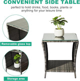 VINGLI Outdoor Wicker Side Table Patio Side Tables for Outside - Photo 5