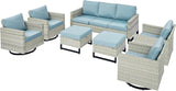 Rilyson Wicker Outdoor Patio Furniture Set - 7 Piece Patio Conversation Set with 4 Swivel Rocker Chairs - Photo 1