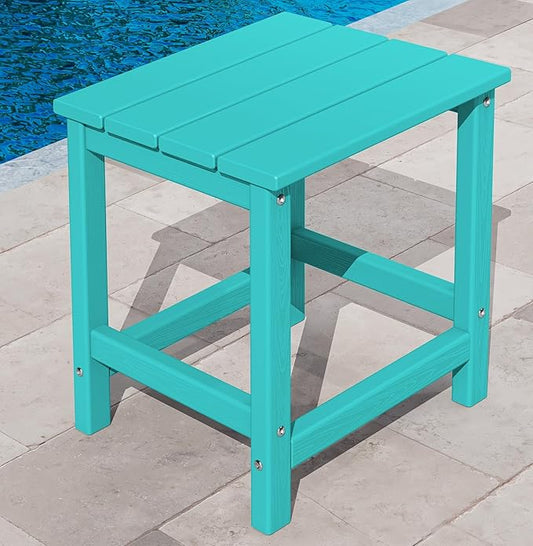 KINGYES Adirondack Outdoor Side Table, Aruba Blue