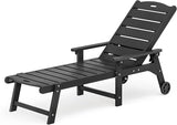 LUE BONA Outdoor Chaise Lounge, HDPS Chaise Lounger, 5 Positions Adjustable Lounge Chairs - Photo 3