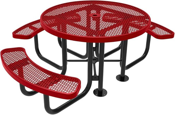 COATEDOUTDOORFURNITURE Heavy-Duty Portable Outdoor Picnic Table with Umbrella Hole - Photo 1