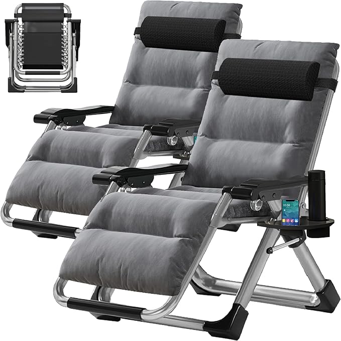 Slsy Zero Gravity Chair, Reclining Lounge Chair with Removable Cushion & Tray for Indoor and Outdoor, Patio Recliner Folding Reclining Chair