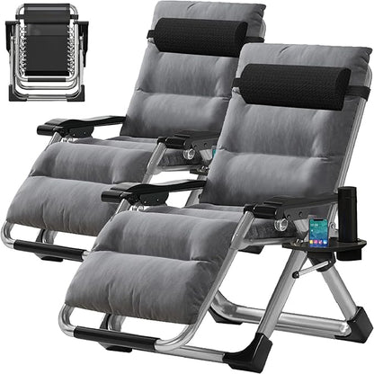 Slsy Zero Gravity Chair, Reclining Lounge Chair with Removable Cushion & Tray for Indoor and Outdoor, Patio Recliner Folding Reclining Chair