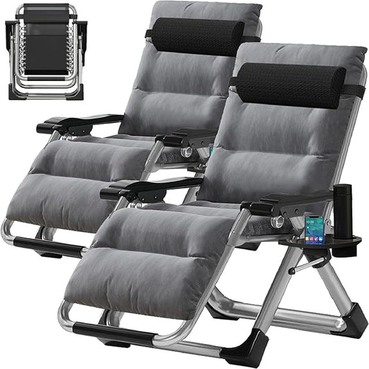 Slsy Zero Gravity Chair, Reclining Lounge Chair with Removable Cushion & Tray for Indoor and Outdoor, Patio Recliner Folding Reclining Chair