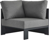 Modway Tahoe Aluminum Outdoor Sectional Corner Chair in Gray Charcoal with Weather-Resistant Cushions - Photo 3