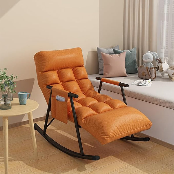 Bedroom rocking chair with cushion, Modern Comfortable Sofa Lounger, outdoor garden lounge chair with armrests - Photo 1