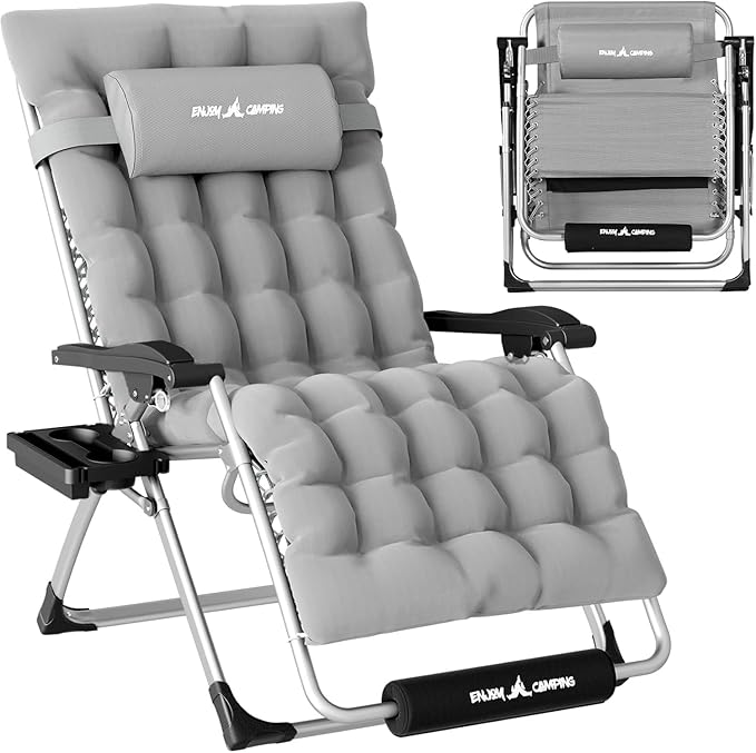 Amopatio Foldable Zero Gravity Chair, Oversized Outdoor Reclining Chair - Photo 1