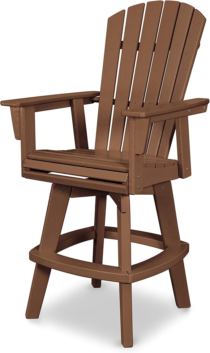 POLYWOOD® Nautical Bar Chair, Teak - Photo 1