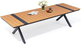 Pellebant 118" Outdoor Dining Table for 8-12, 10ft Aluminum Patio Table with Umbrella Hole - Photo 8