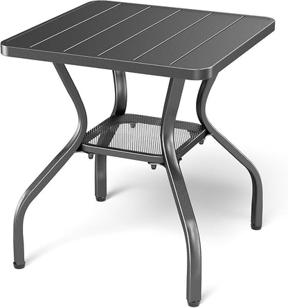 Rilyson Patio Tables Outdoor Coffee Table - Metal Side Tables End Table for Patio Proch Deck Balcony Garden Squre
