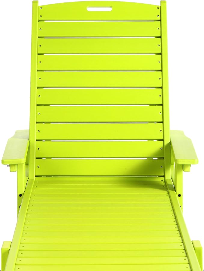 WO WESTIN OUTDOOR HDPE Laguna Poly Reclining Chaise Lounge, Lime