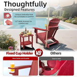 Folding Adirondack Chairs Set of 2, HDPE Fire Pit Chairs Weather Resistant - Photo 5