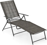 Tangkula Outdoor Lounge Chair, Patio Folding Chaise Recliner with 6-Level Backrest - Photo 1