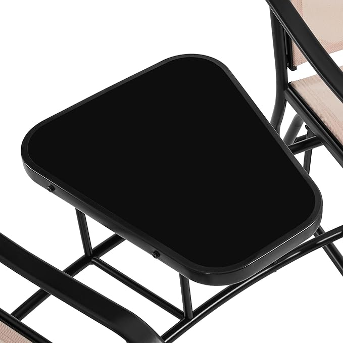 Yaheetech Outdoor Glider Chairs with Glass Table Rocking Chairs - Photo 5