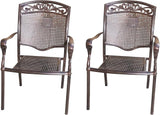 Outdoor Dining Chair Cast Aluminum Patio Chairs Set of 2 All-Weather Patio Dining Chair with Adjustable Feet for - Photo 1