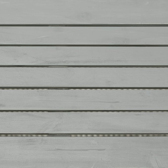 Walker Edison AZGWLSCH5GW Portofino 5 Piece Slat Back Patio Chat Set with UV Resistant Cushions, Grey Wash - Photo 7