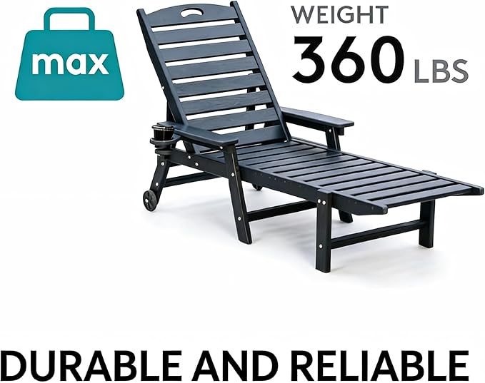Outdoor Chaise Lounge Chair with Adjustable Backrest and Heavy-Duty Support for Ultimate Relaxation - Photo 7