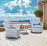 Rilyson Patio Chairs Rocking Swivel Chiar - 3 Piece Outdoor Wicker Patio Bistro Set Rattan Rocker Glider Chairs with - Photo 1