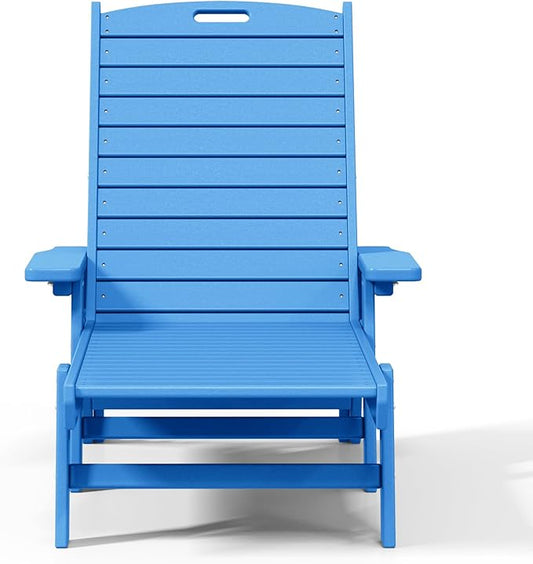 WO WESTIN OUTDOOR HDPE Laguna Poly Reclining Chaise Lounge, Pacific Blue