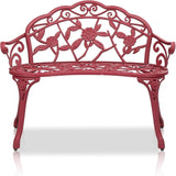 Outdoor Garden Bench Patio Park Bench, Cast Iron Metal Frame Furniture, Outdoor Cast Aluminum Patio Bench - Photo 9