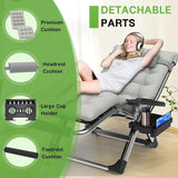 ZENPETIO 29In XL Zero Gravity Chair w/Cushion, Zero Gravity Recliner Lounge Chair for Indoor and Outdoor - Photo 4
