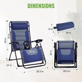 Backyard Expressions Deluxe XL Padded Recliner Zero Gravity Chair – Ergonomic Anti-Gravity Lounger with Folding Design - Photo 2