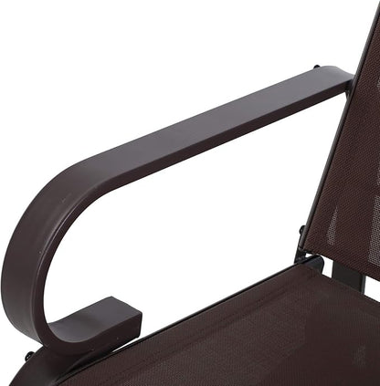 Outsunny Outdoor Glider Chair, Gliders for Outside Patio with Smooth Gliding Mechanism and Lightweight Construction for Backyard, Brown