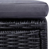 Adjustable Rattan Sunlounger Outdoor Chaise Lounge 77.9"x23.6"x32.9" Black PE Rattan Recliner Patio Lounger for Garden - Photo 6