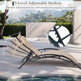 Patio Chaise Lounge Set of 3, Pool Lounge Chairs with Pillow - Photo 6