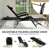 Outvita Folding Chaise Lounge Chair, Outdoor Adjustable Recliner Chair with Pillow for Camping, Beach, Poolside, Garden - Photo 4