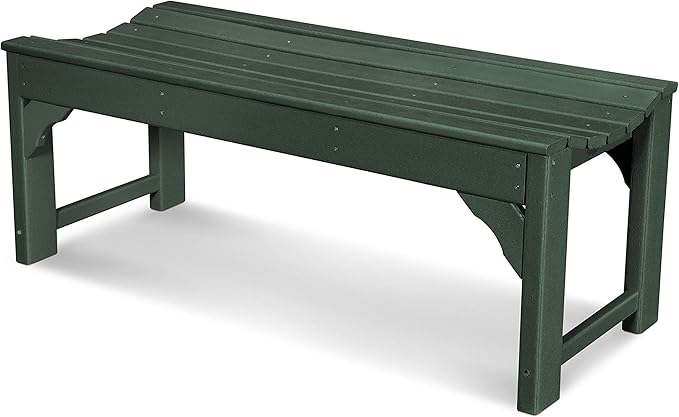 POLYWOOD Traditional Garden 48-Inch Backless Bench, Green