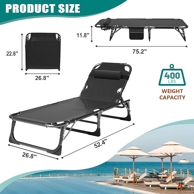 DoCred Folding Lounge Chair with Mattress - Photo 3
