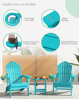 2026 Upgraded Oversized Folding Adirondack Chair Plawdlik, Set of 2 - Photo 4