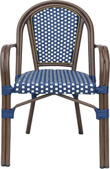 Christopher Knight Home Brianna Bistro Chairs, Navy Blue + White + Brown Wood - Photo 4