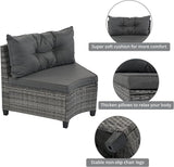 Quarte Outdoor Patio Furniture Sets, 8-Pieces All Weather Wicker Round Sofa Set, Half-Moon Sectional Sets - Photo 5