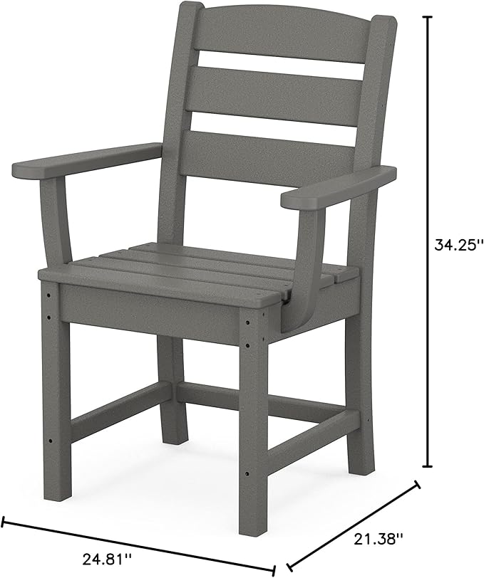 Polywood® Lakeside Dining Arm Chair in Slate Grey