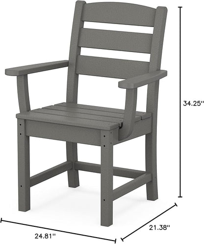 Polywood® Lakeside Dining Arm Chair in Slate Grey
