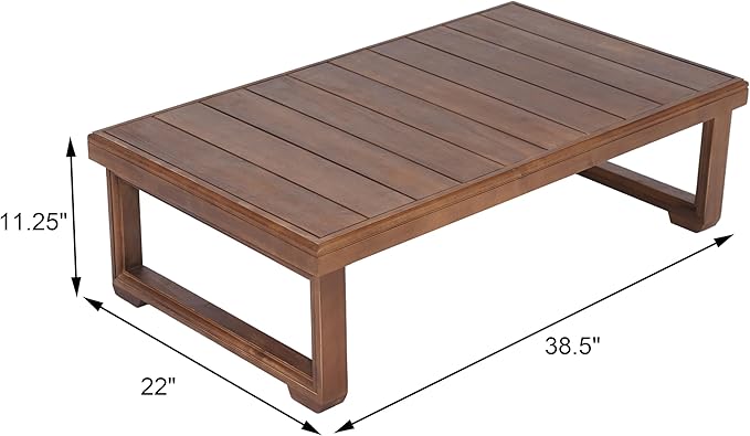 Christopher Knight Home Westchester Rectangular Outdoor Coffee Table, Slat Panel Side Table, Acacia Wood Side Desk for Backyard Balcony Garden, Weather Resistant Patio Tea Table, Mocha