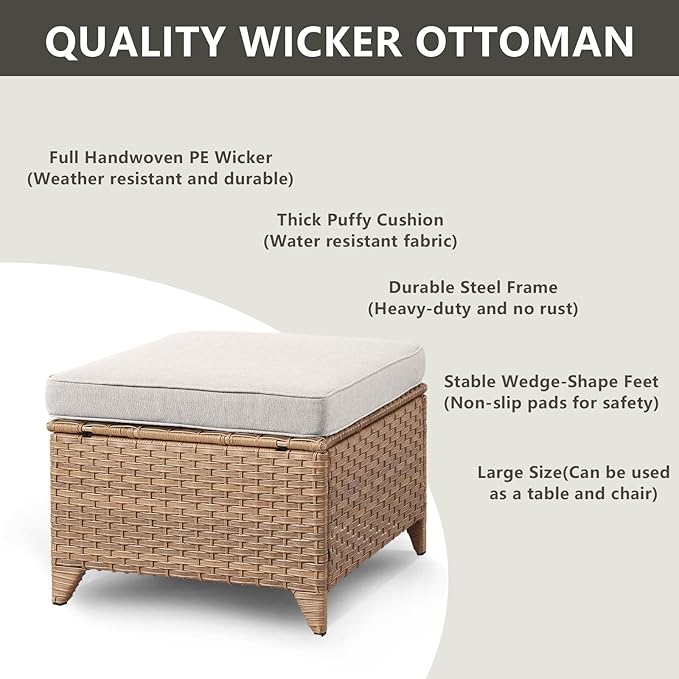 Rilyson Patio Furniture Swivel Chairs Set - 7 Piece Wicker Rattan Outdoor Sectional Conversation Sets with 4 Swivel - Photo 7